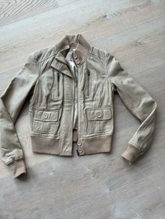 Saint Tropez Lederjacke beige Grösse XS super Zustand