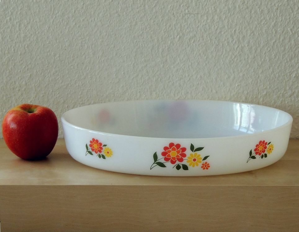 Lot De 2 Plats à Four ARCOPAL Vintage 60 - Décor Fruits - Verre