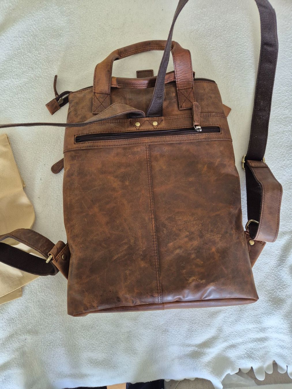 Zaini: Echte Leder Rucksack, braun, neu – Usato da Brugg AG venduto da manuela_schatzmann 1