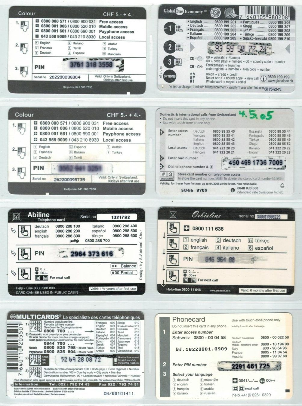 Schede telefoniche: 8 Prepaid Telefonkarten Schweiz – Usato da Zürich venduto da Tolima194 1