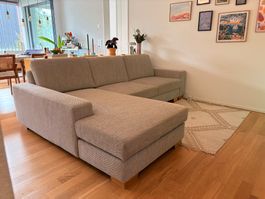 IKEA SÖRVALLEN Sofa mit Recamiere links, Beige/Braun