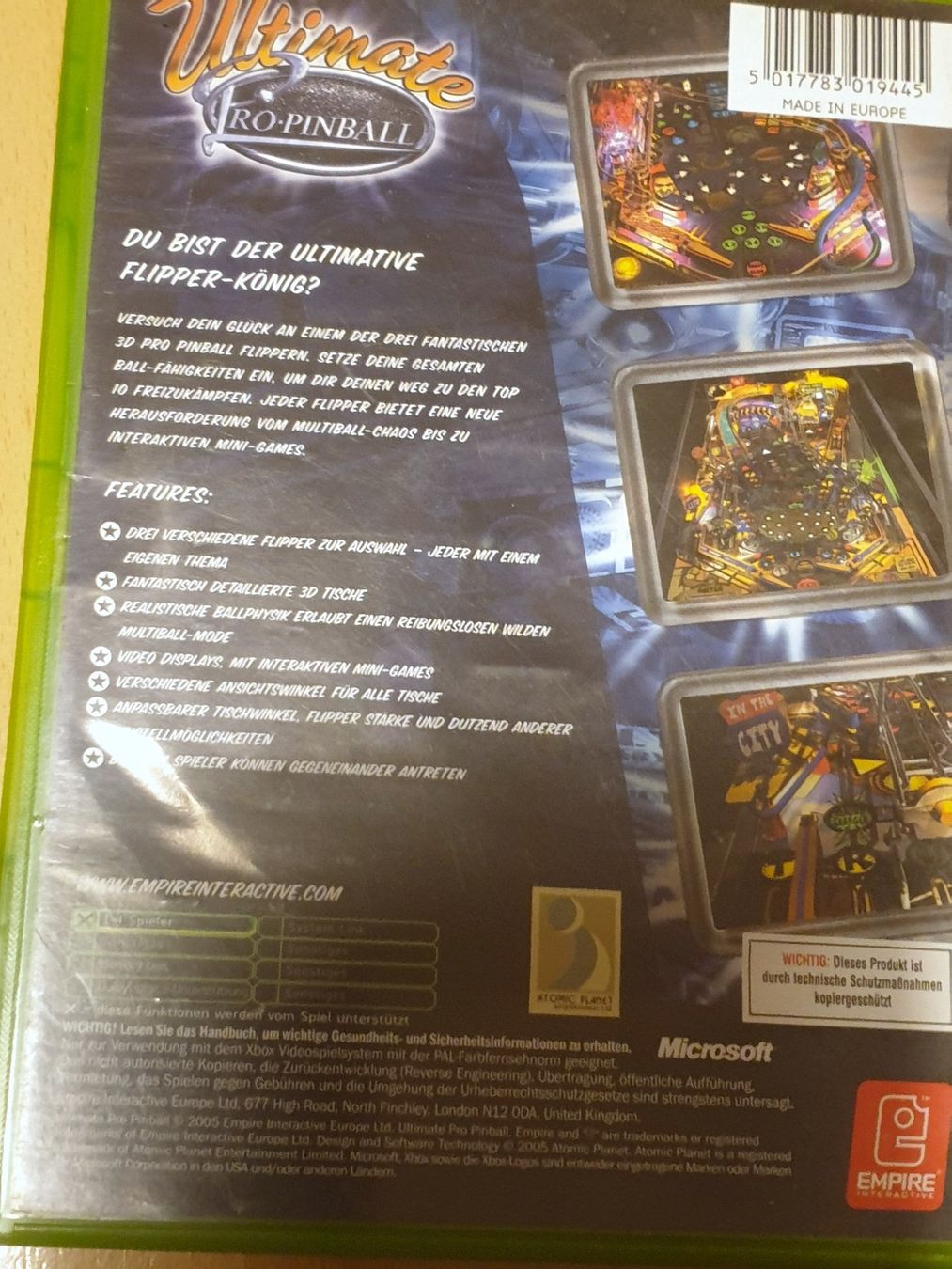 Microsoft Giochi: ULTIMATE PRO PINBALL (PAL) - XBOX – Usato da Spiegel b. Bern venduto da Natix 1