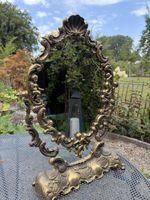 Tischspiegel Messing vRocaille Engel Figuren antik