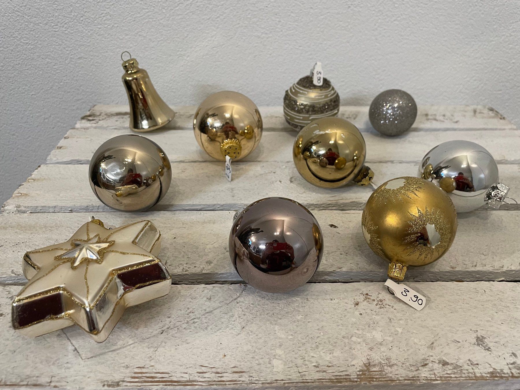 Alle Dekorationen: 10 Weihnachtskugeln Christbaumschmuck Deko Gold Silber – Neu (gemäss Beschreibung) aus Embrach von pifu_gmbh