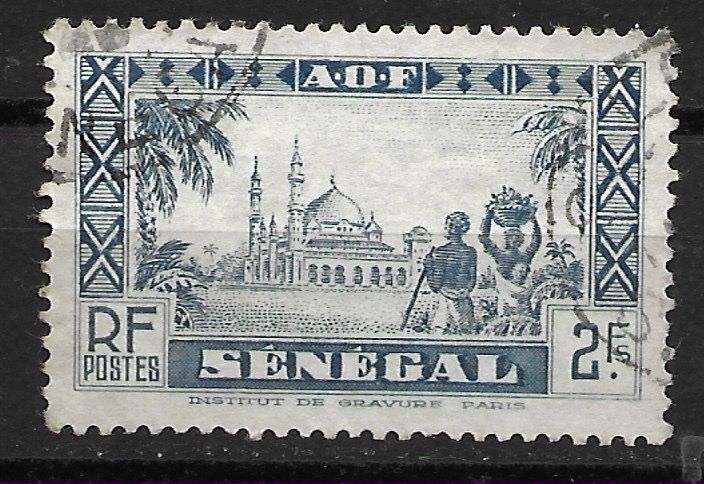 Tutti i francobolli: Senegal 1935: Djourbel-Moschee – Usato da Zürich venduto da Rainstamps