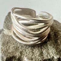 925 Silber Band Ring – wie aus Silberbändern gewoben zzt.G54