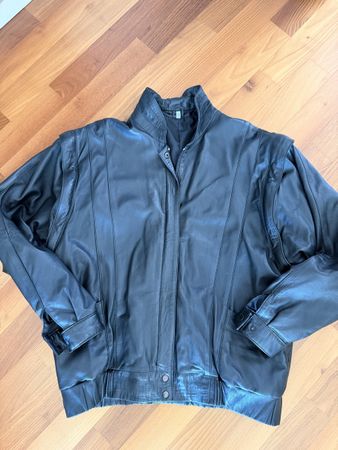 Schicke Vintage-Lederjacke, Schwarz, Top Zustand, Gr. 38