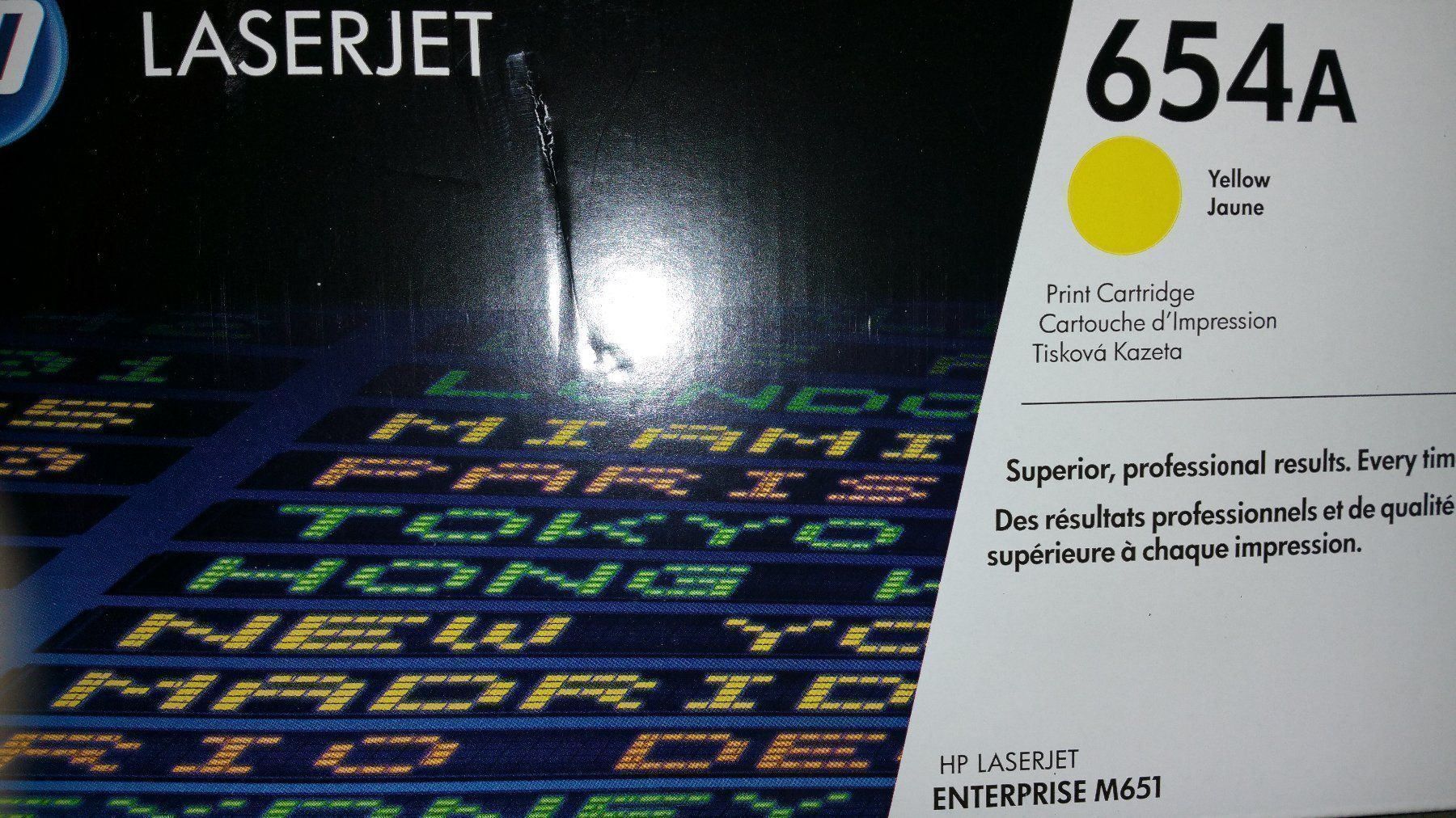 Hewlett Packard Cartucce per stampanti & toner: HP 654A (CF332A)       Yellow – Nuovo e nell'imballaggio originale da Ecublens VD venduto da Netfinity