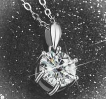 Elegante Silberkette mit weissem Moissanit Neu 40-44 cm