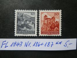 FL 1943 Nr. 186+187 postfrisch