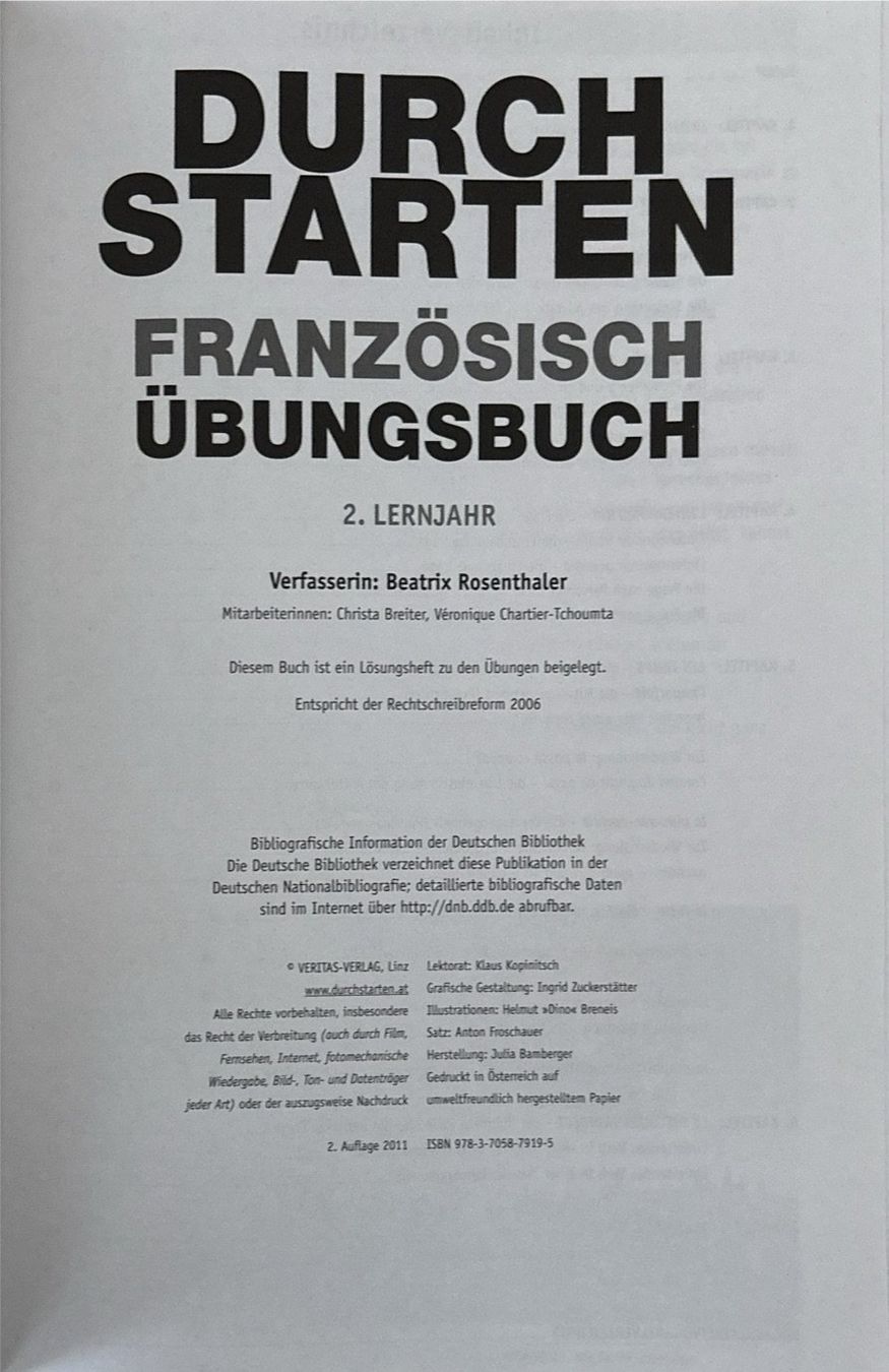 Libri: Durchstarten Französisch 2 Übungsbuch – Nuovo (secondo la descrizione) da Sarnen venduto da Livres 3