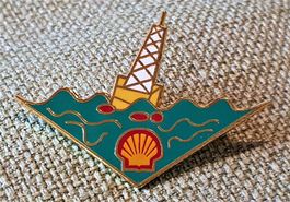 D290 - Pin SHELL Bohrinsel Bohrturm Meer