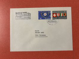 Briefumschlag Bahnhof Bern 1965 mit Briefmarken gestempelt