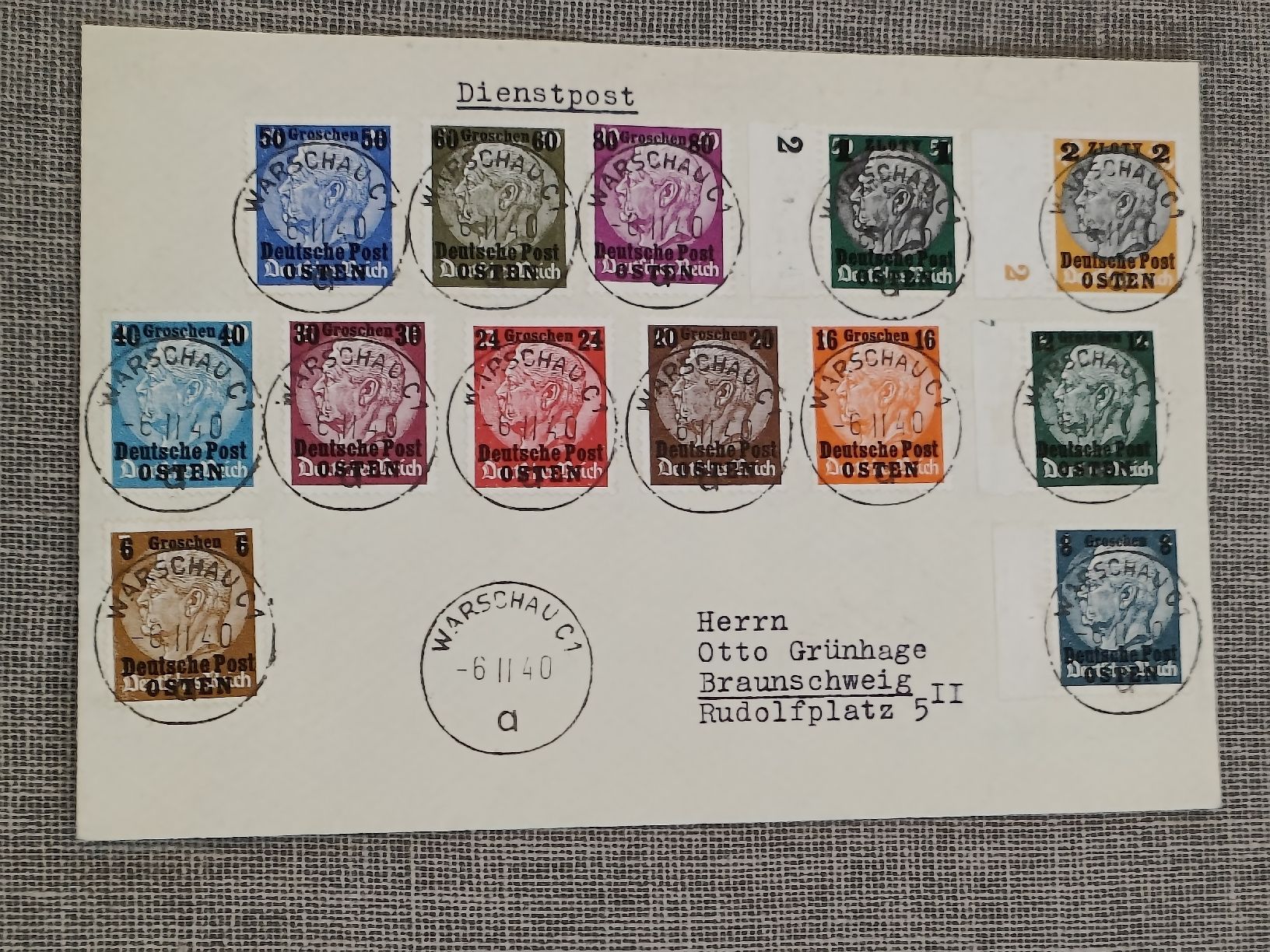 Tutti i francobolli: Brief Deutsches Reich Deutsche Post Osten 1940 – Usato da Brugg AG venduto da Ente015
