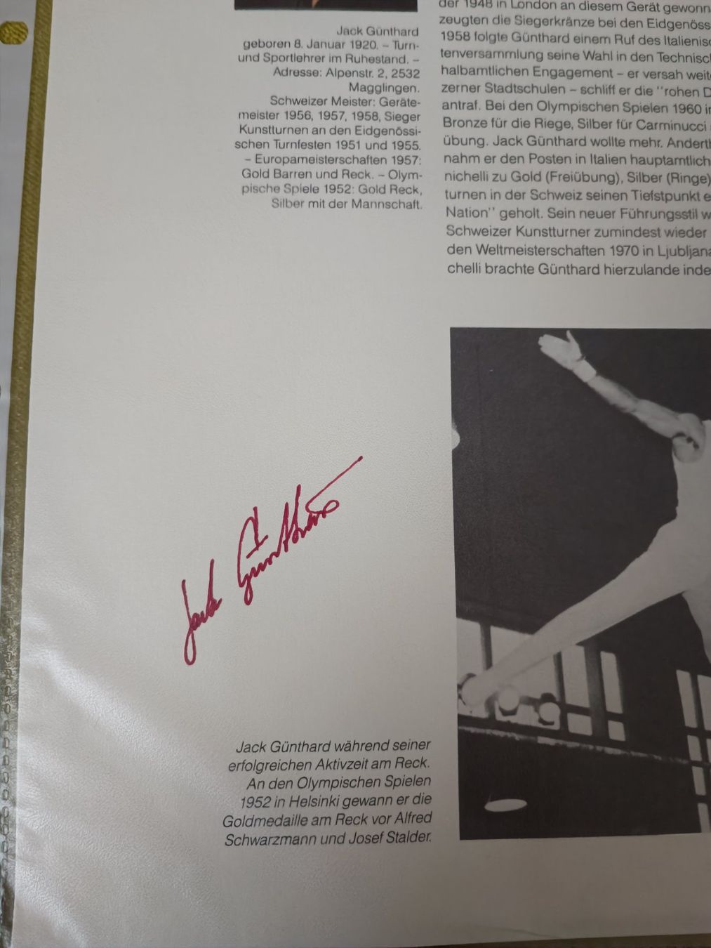 Autogramme: Jack Günthard - Olympiasieger - 2016 verstorben – Gebraucht aus Menziken von Autogramme 1