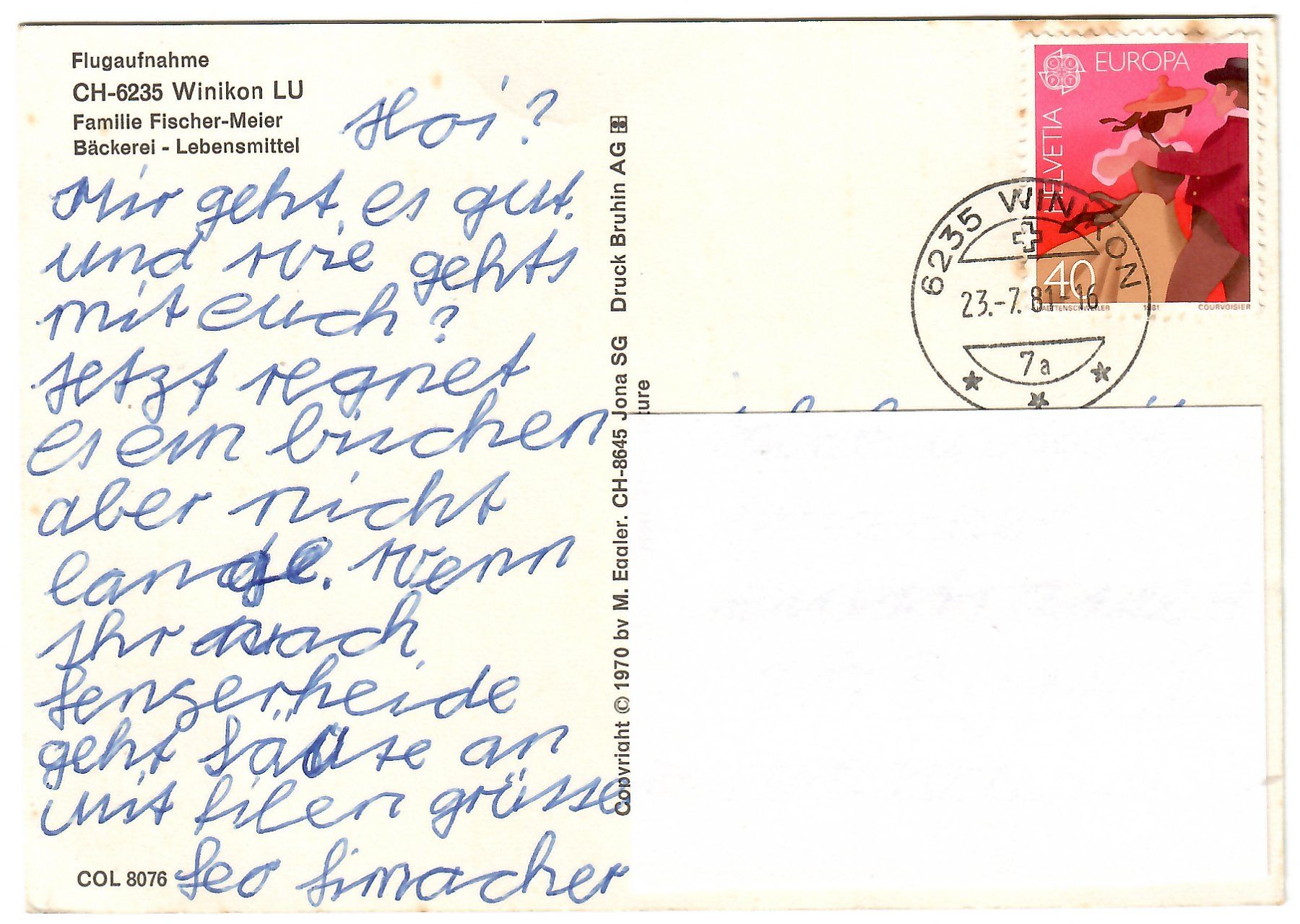 Cartoline postali: Flugaufnahme  Winikon  LU – Usato da Kerns venduto da etma3 1