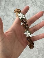 Haarkranz Blumen braun/weiss aus Stoff gebraucht