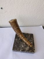 Deko Horn Metall auf Steinsockel gebraucht Zustand