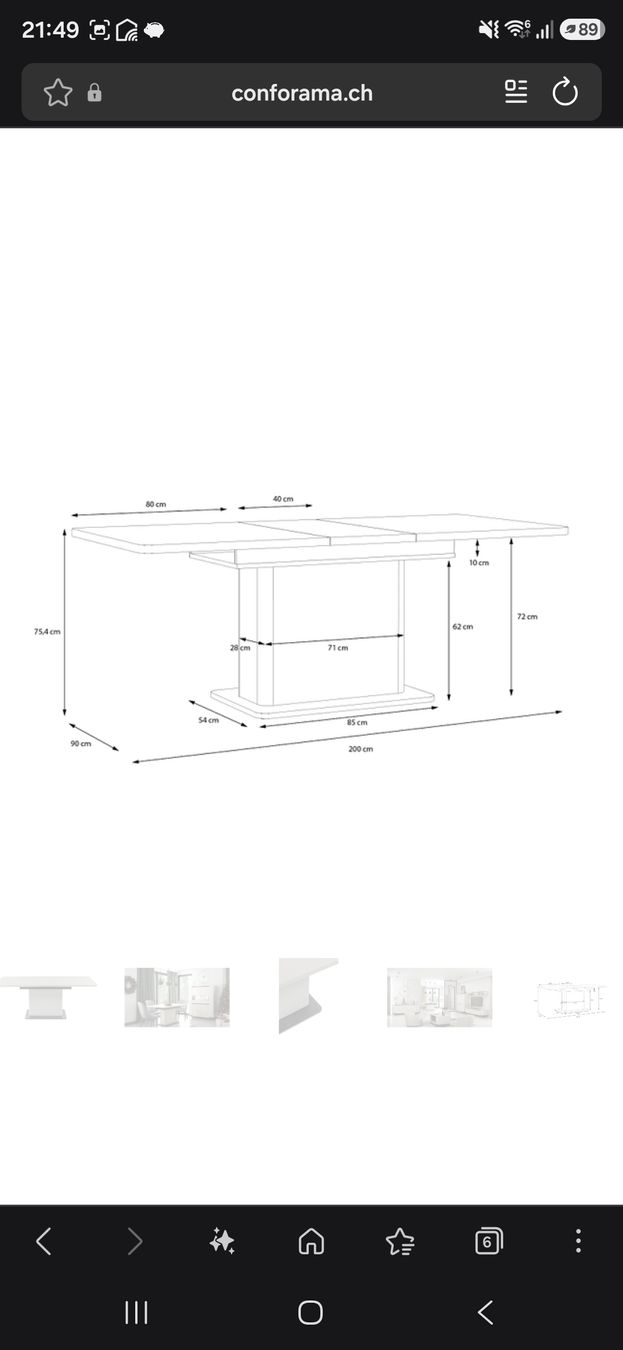 Conforama Tavoli: Table extensible VODOL Conforama 160-200 SABLE – Usato da Genève venduto da ErikaGE 3