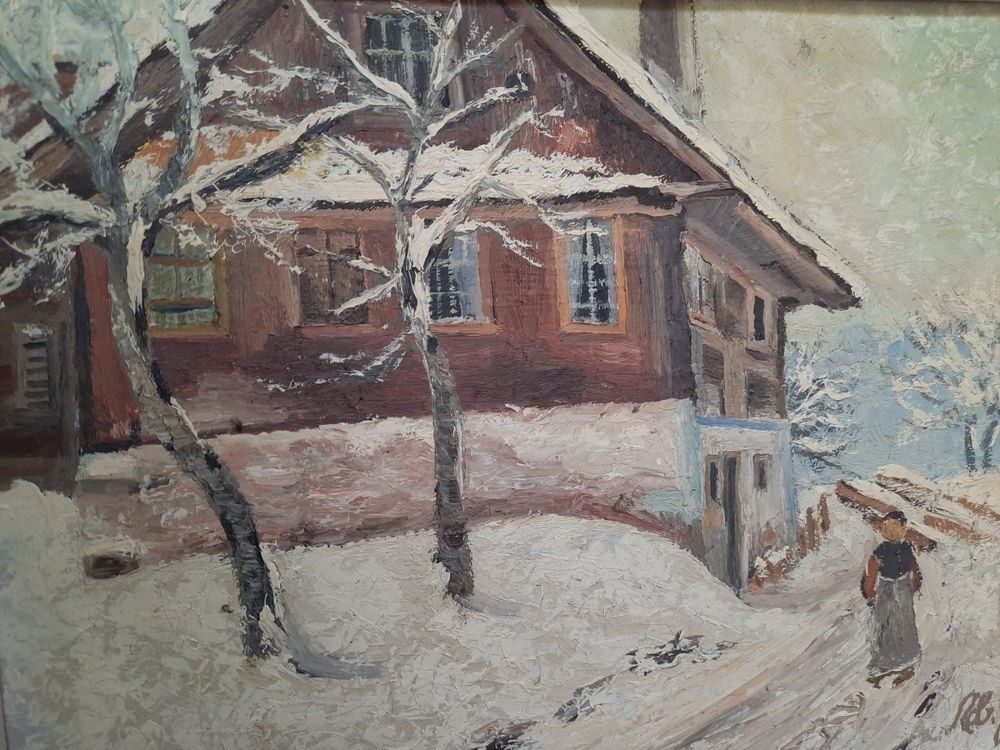 Tableaux: Winterlandschaft Ölgemälde, signiert – D'occasion à Weinfelden par JoeBaer 1