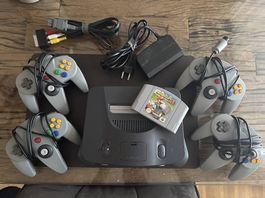 Nintendo 64 N64 Konsole inkl. Mario Kart 64 & 4 Controller 