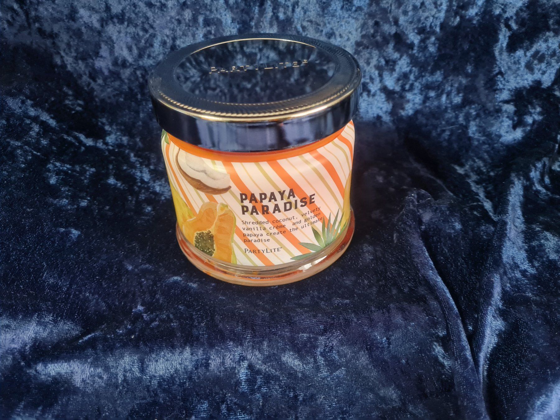 Partylite Candele: PartyLite - 3-Docht-Glas Papaya Paradise – Nuovo e nell'imballaggio originale da Othmarsingen venduto da Kleibai 1