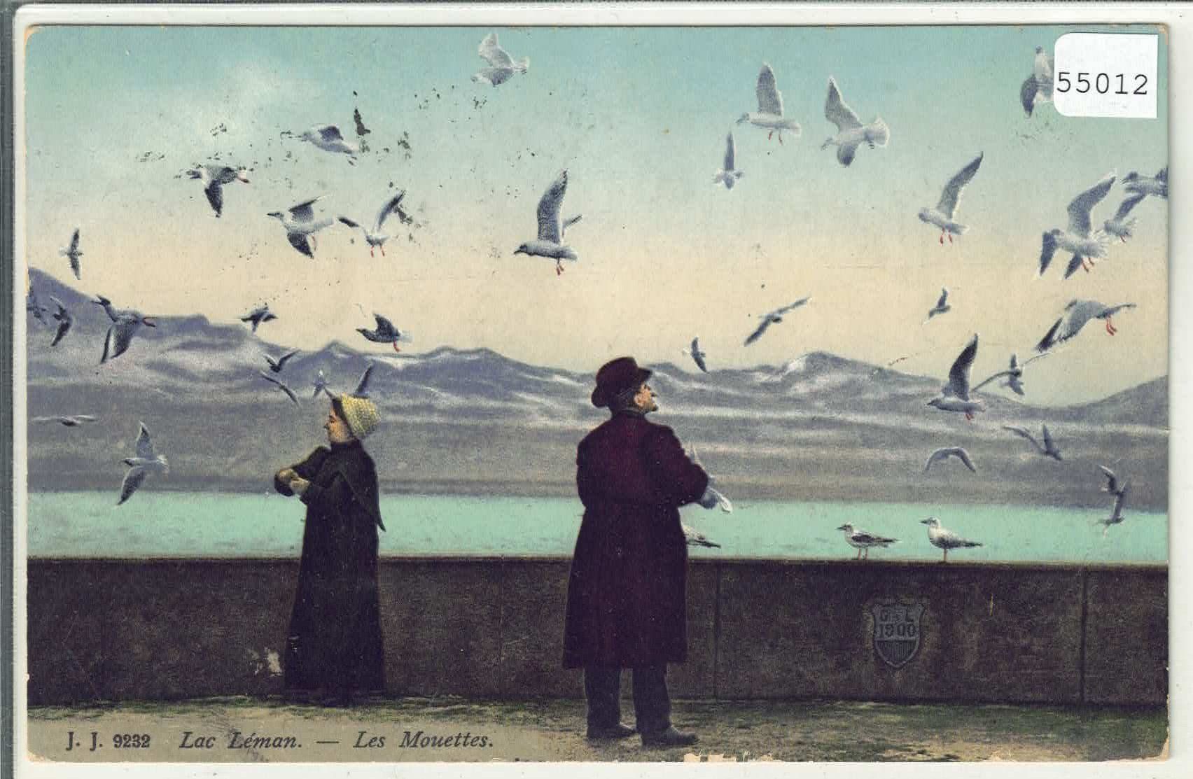 Cartoline postali: Lac Leman - Les Mouettes - Möven - Litho – Usato da Ettingen venduto da Kartenplanet