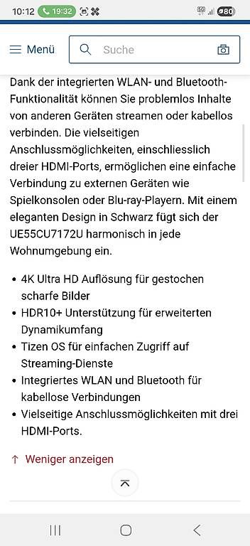 Fernseher: TV Samsung 4K LED 55" – Gebraucht aus Schaffhausen von SZi5 1
