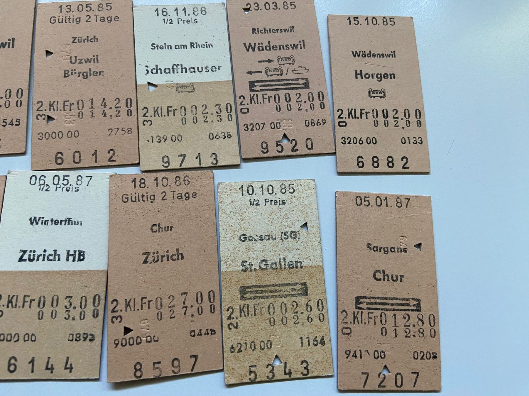 Biglietti: Kartonbillette, Schweiz, SBB, Edmond Karton Tickets – Usato da Langnau am Albis venduto da Danig0 2