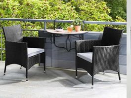 2er Set Polyrattan Gartenstühle Royan