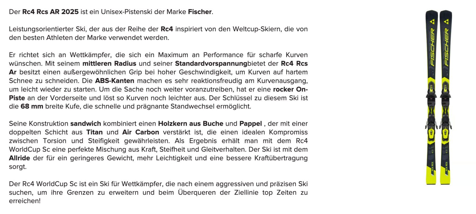 Fischer Skis: Fischer RC4 RCS Ski 175CM 2025 – Gebraucht aus Emmenbrücke von karkarkar 1