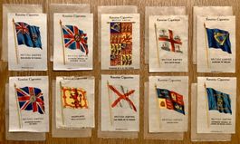 1930er -10 BRITISH EMPIRE Seide Flaggen Sammelbilder England
