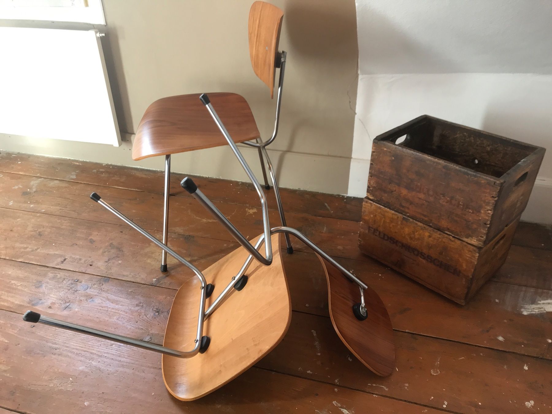 Herman Miller Sedie: Labeled Early DCM Sessel von Herman Miller – Usato da Seewen SO venduto da Nordic-Old-Fashion 5
