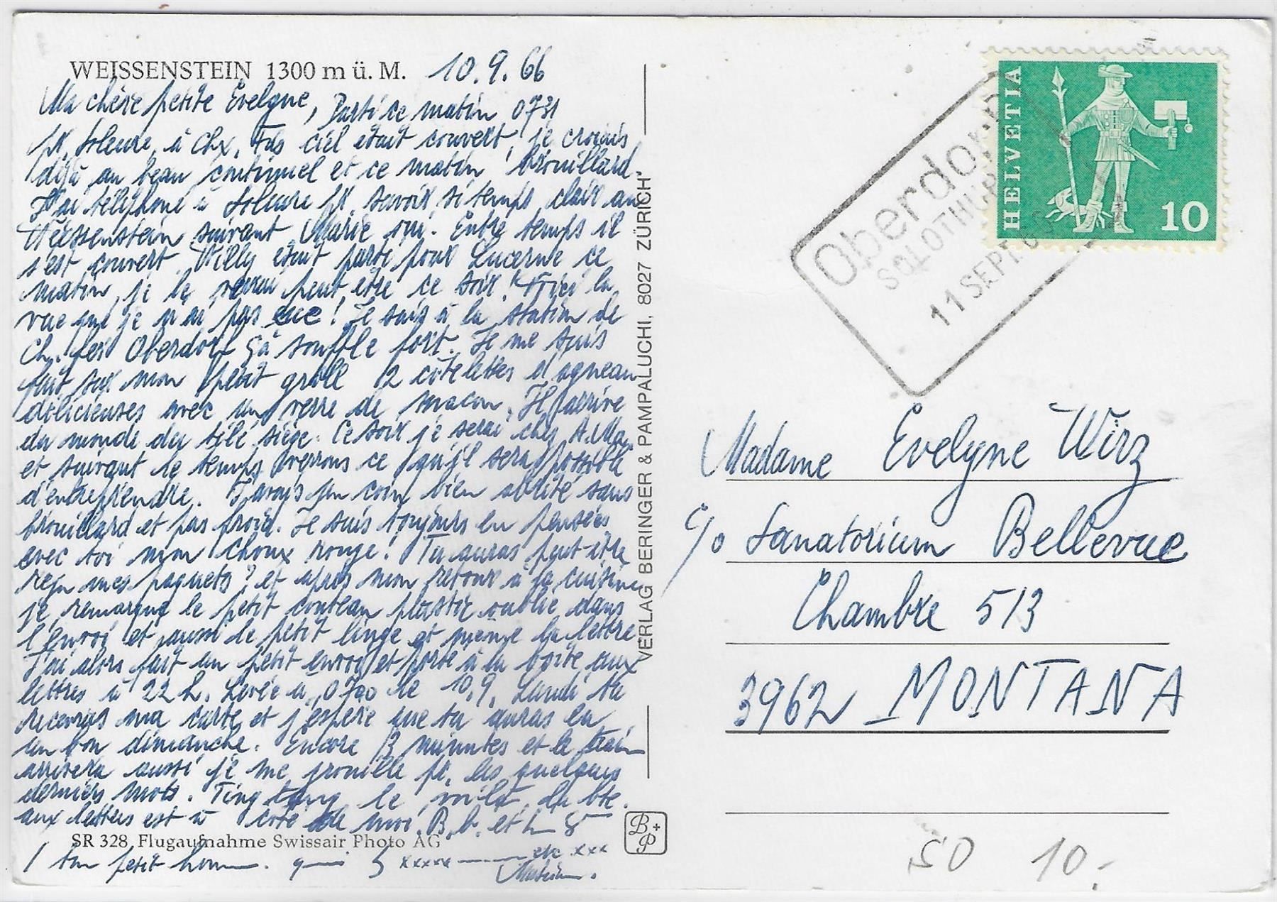 Cartoline postali: Flugaufnahme Weissenstein Solothurn – Usato da Ettingen venduto da Kartenplanet 1