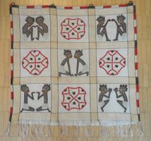 Vintage Wandbehang bestickt/genäht 58cm x 60cm 1960er Jahre