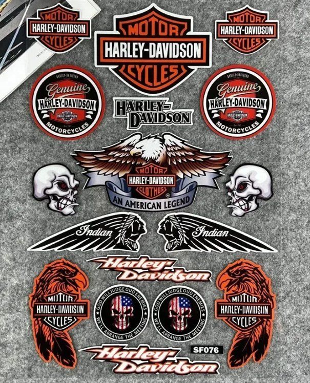 Harley Davidson HD Logo Tribal Rose Rosen Emblem Aufkleber Decal Sticker 3 Stück