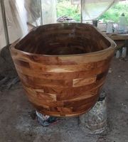 Badewanne Freistehende Teak Holzbadewanne Badwanne Teakholz