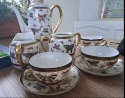 Kaffeekanne Set mit 18% Gold bemalt, gute Erhaltung