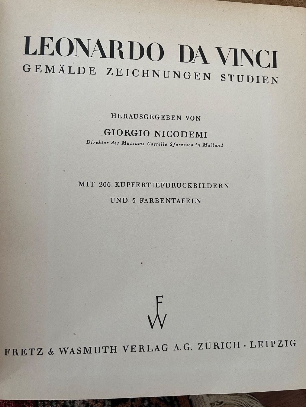 Libri: Leonardo da Vinci Gemälde Zeichnungen Studien, 1939 – Usato da Stetten AG venduto da Brissago25 1
