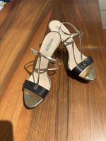 Giorgio Armani Sandalen, Gr. 38.5, Gold/Schwarz, Top Zustand