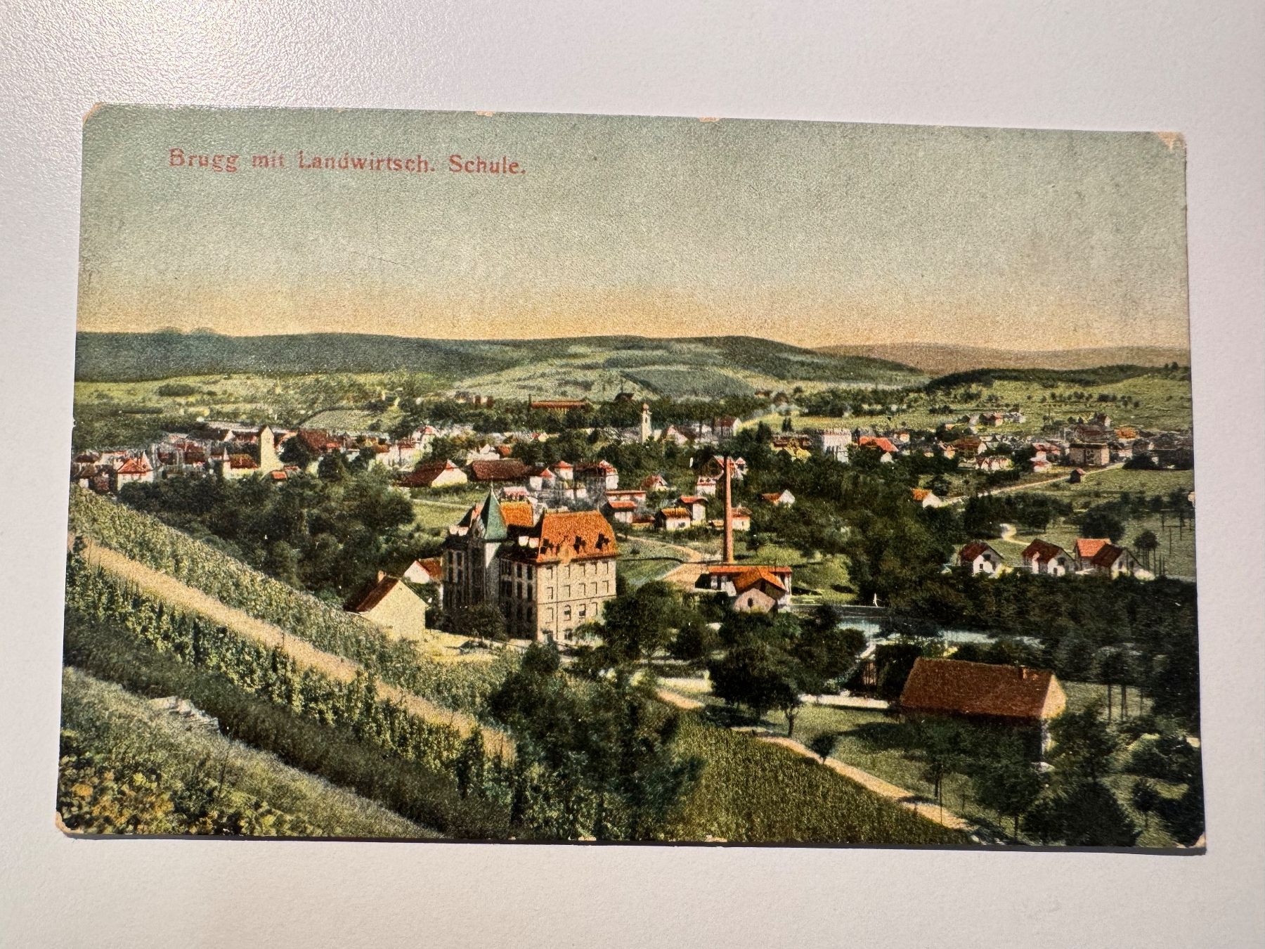 Cartoline postali: ALTE ANSICHTSKARTE, Brugg mit Landw. Schule – Usato da Ostermundigen venduto da L29