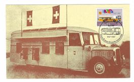 Maximumkarte 1987 50 ans Bureau de poste automobile 8l