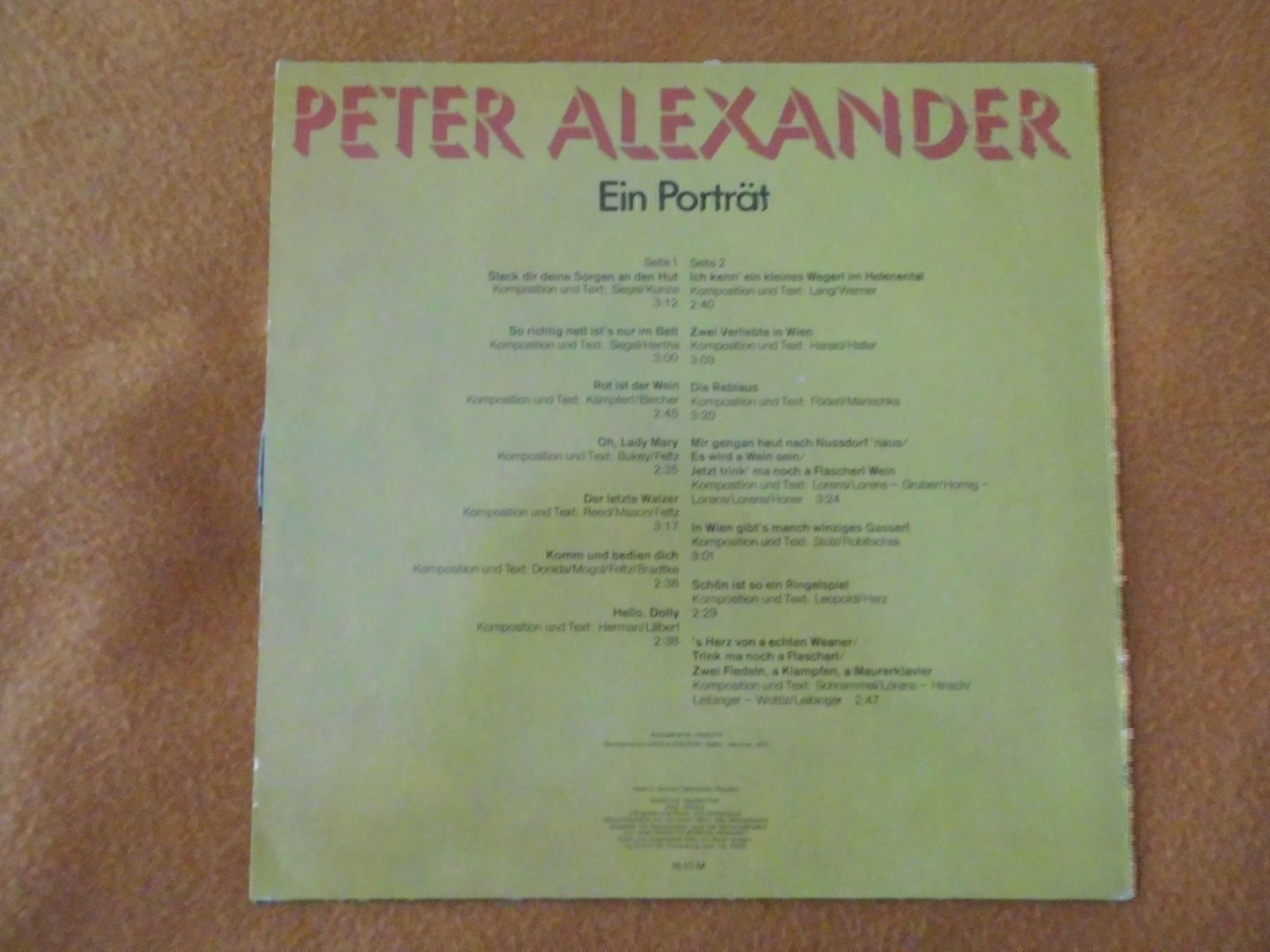 Dischi in vinile: Peter Alexander , Ein Porträt, 1978, – Usato da Gränichen venduto da atze27 1