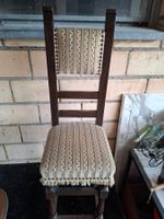 Antik Stuhl Holz mit Stoffbezug Guter Zustand