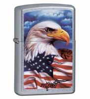 Zippo Feuerzeug Adler USA Flagge Mezzi Chrom NEU