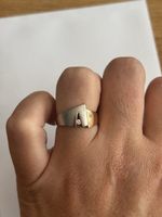 Ring Gold 750 zweifarbig mit Palladium und Brillant