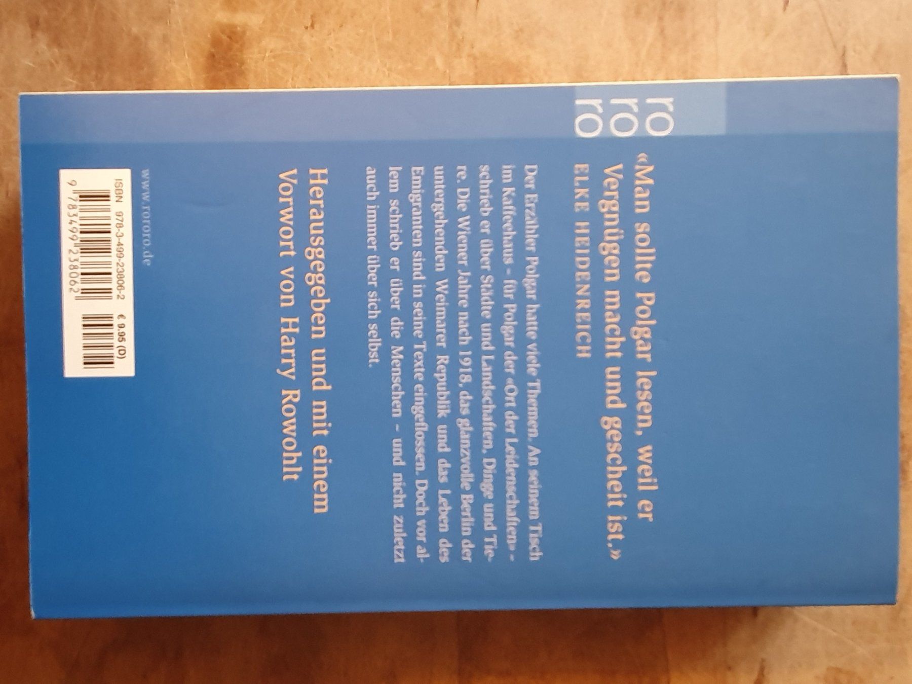 Libri: Das grosse Lesebuch Alfred Polgar RoRoRo – Usato da Zürich venduto da loosebone 1