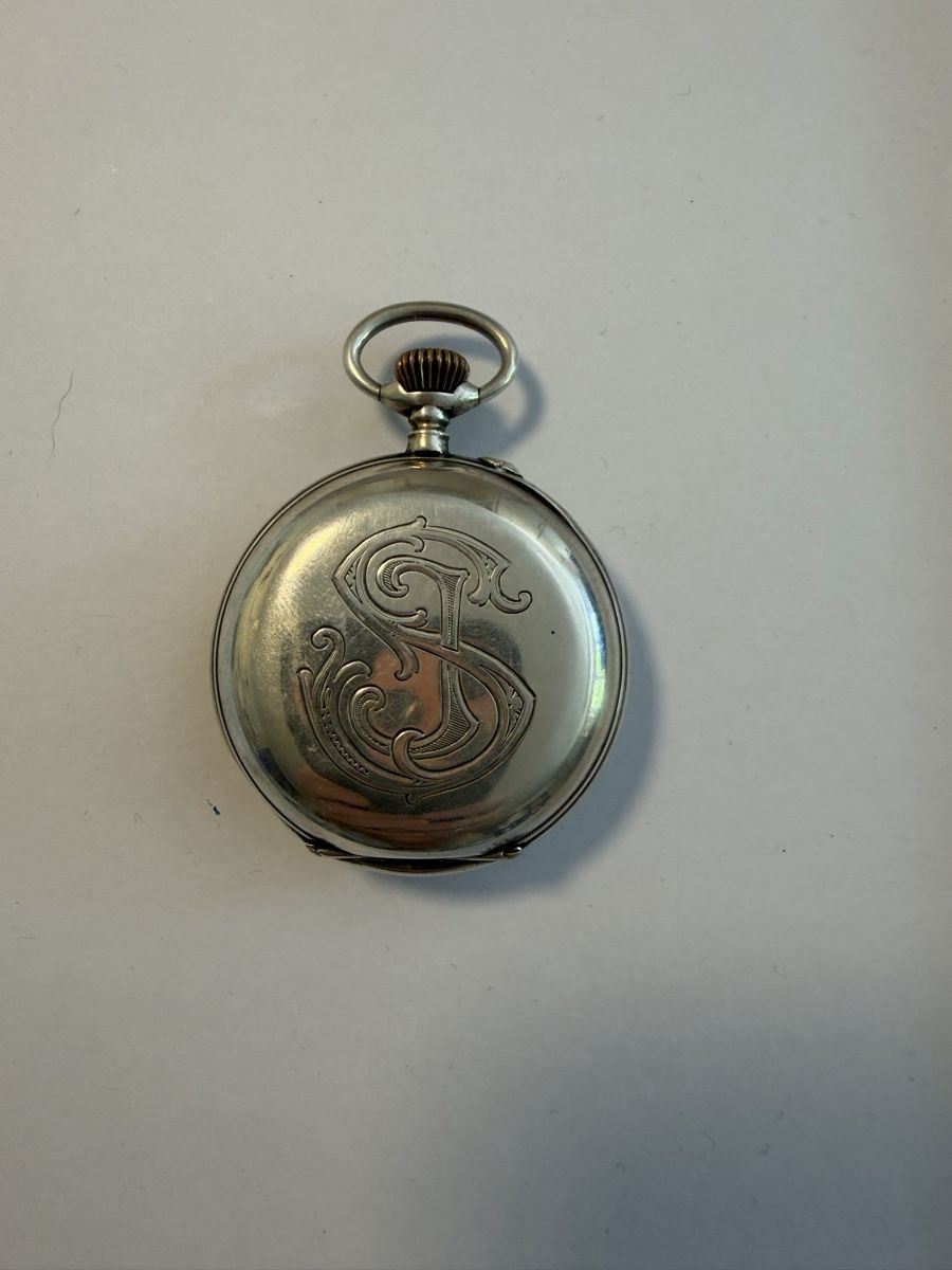Montres: Taschenuhr Silber Souvenir mit Monogramm S – D'occasion à Osterfingen par Kienbaum80 1