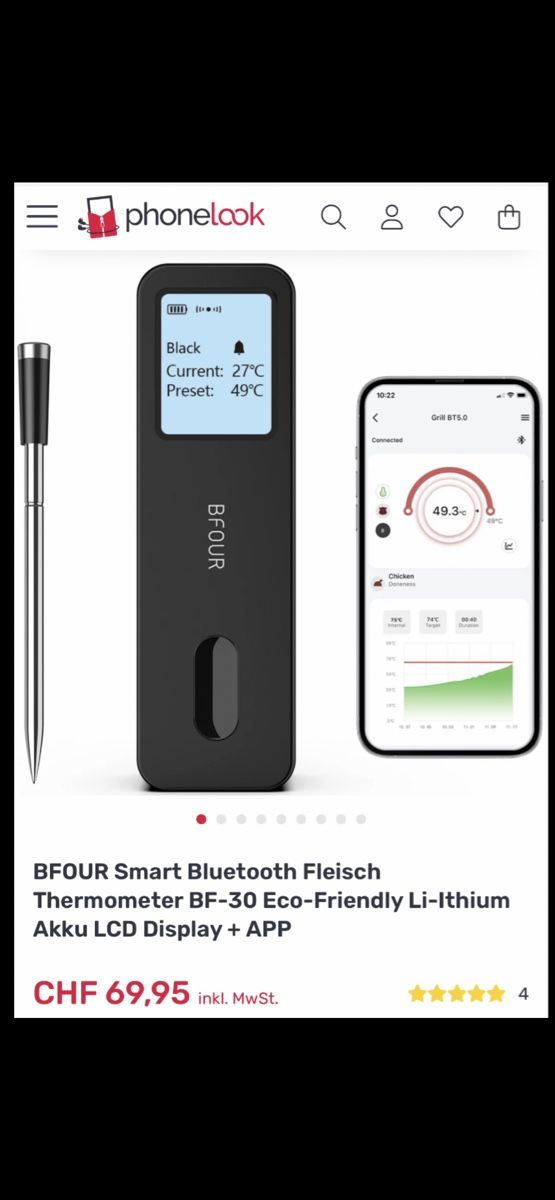 Sonstiges für Haushalt & Wohnen: BFOUR Grillthermometer – Neu und originalverpackt aus Laufen von groove60 4
