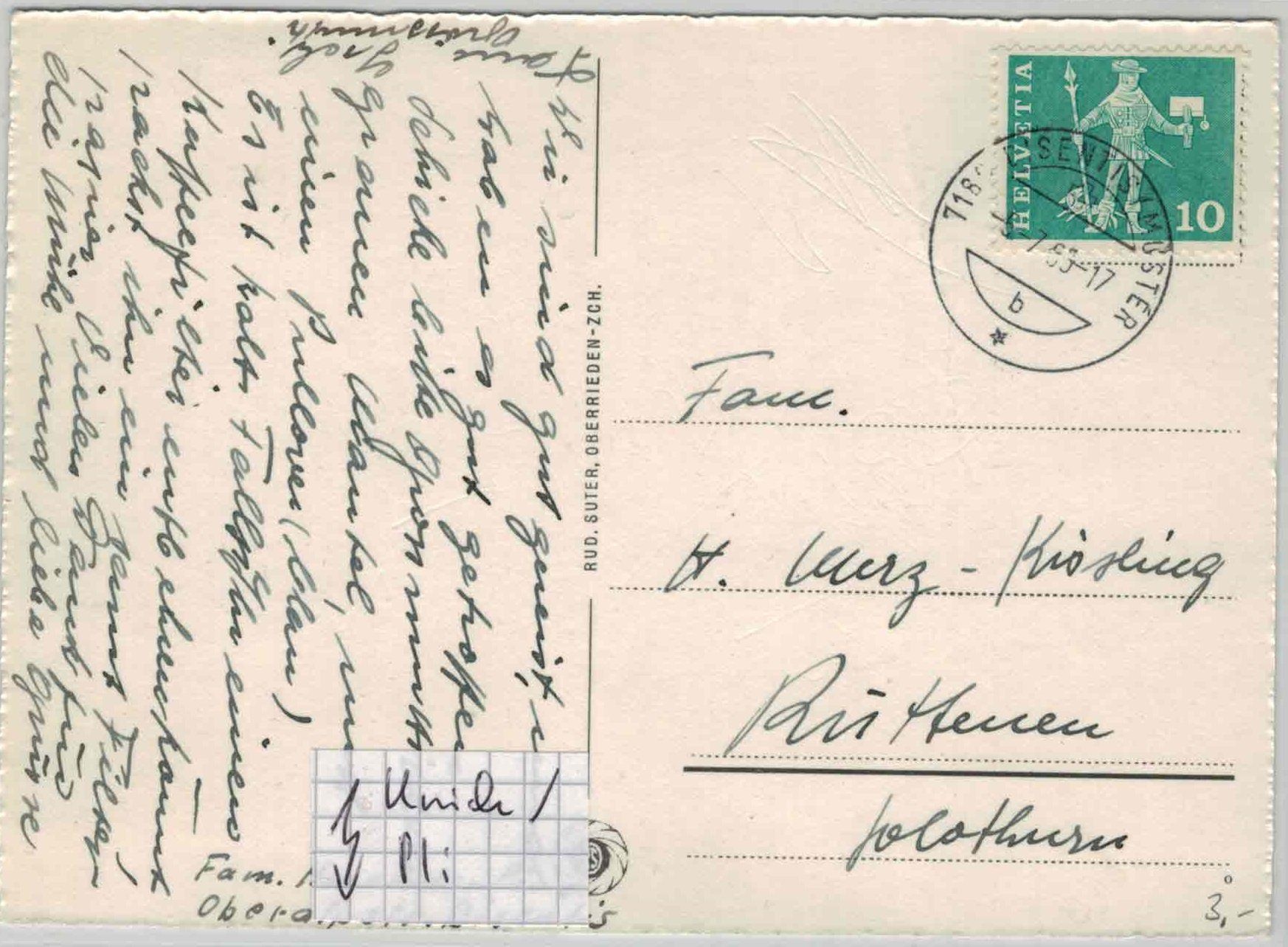 Cartoline postali: GR 311 DISENTIS 1963 GF – Usato da Fribourg venduto da philafri 1
